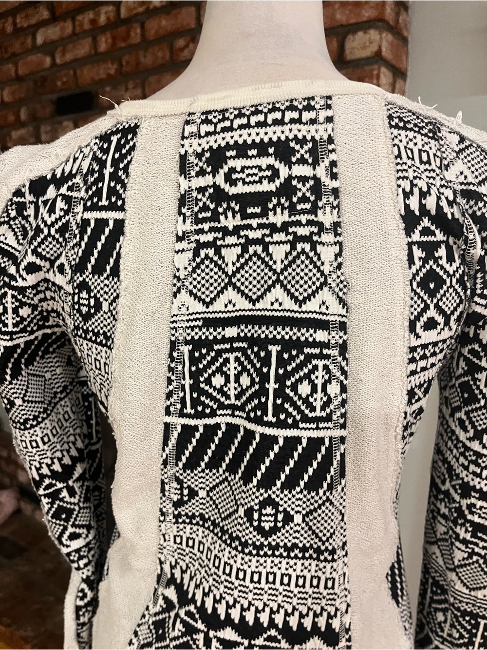 Anthropologie Lilka $98 Geo Jacquard Swing Sweater - Picture 7 of 9